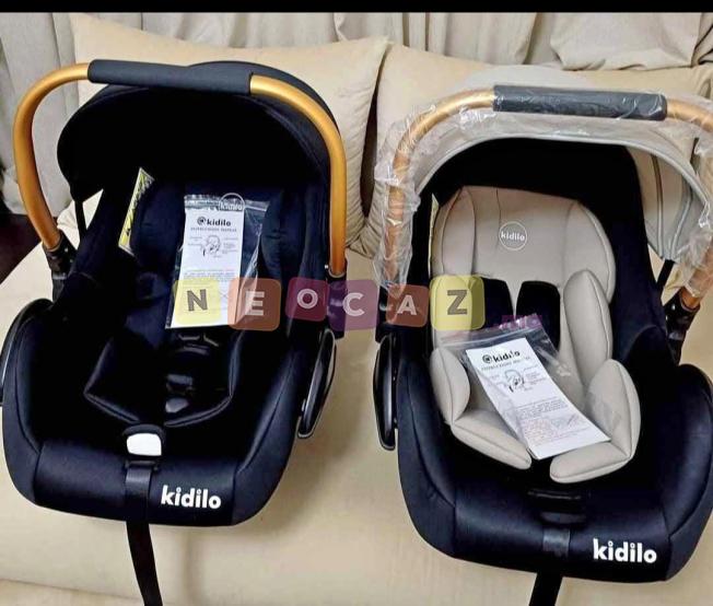 Kidilo Siège Auto Bébé Noir avec Dossier Dore